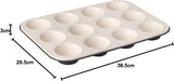 Zenker 12 muffinów średnica Ø 7 cm CREME NOIR, Blacha do pieczenia muffinów z powłoką nieprzywierającą wzmocniona ceramiką Formy i blachy do pieczenia Naty Shop