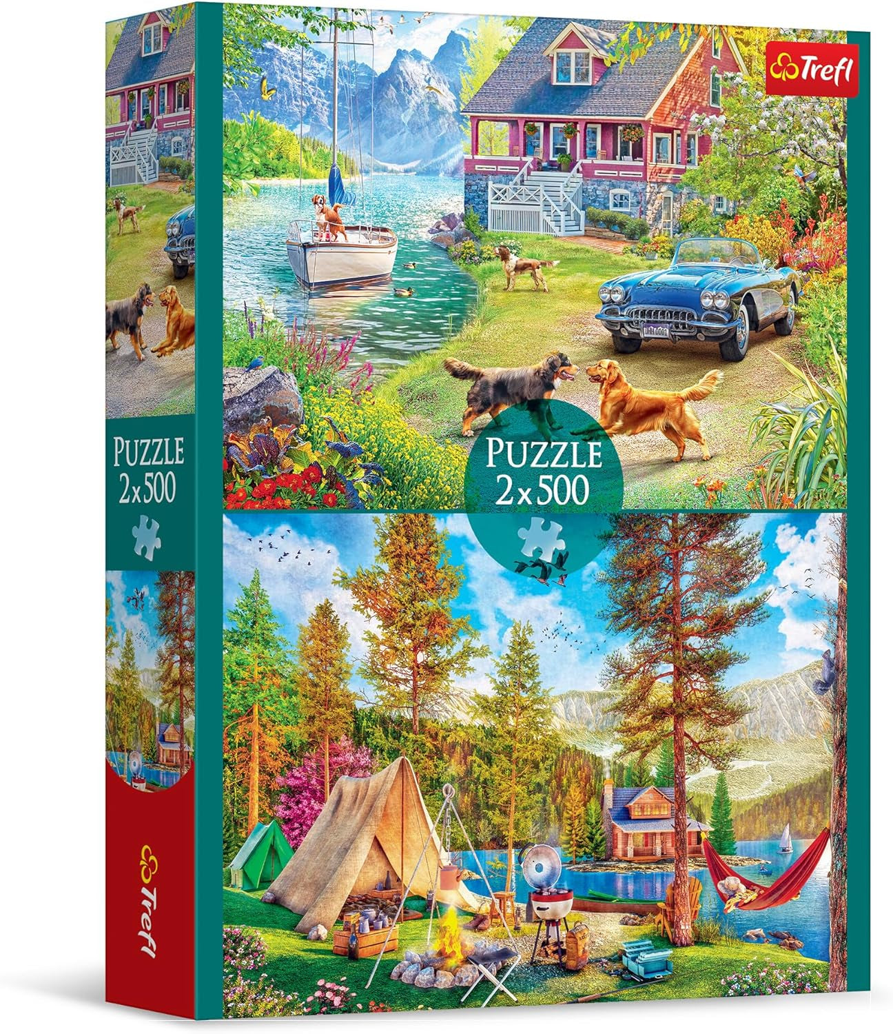 Trefl - Puzzle 2 w 1: Letni relaks - 2 X 500 elementów - Zestaw dwóch puzzli, DIY, Kreatywna rozrywka, Dla dorosłych i dzieci 10+ Puzzle Naty Shop Domyślny tytuł
