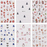 JMEOWIO Nagelsticker Weihnachten 6 Blatt Nail Art Naklejka Selbstklebend Nagelaufkleber Schneeflocke Winterurlaub Niedlich Dekoration Nageldesign Zubehör