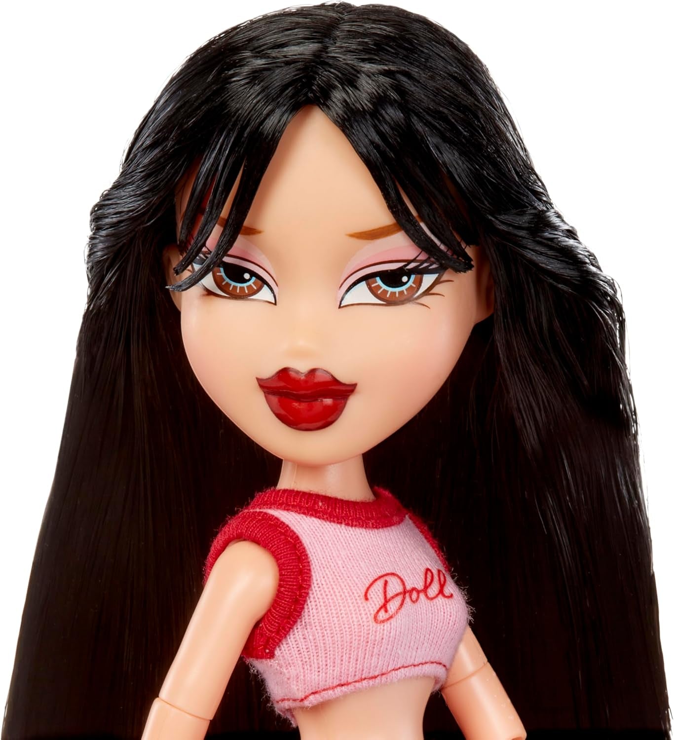 Bratz wychodzi! - Jade - 1 lalka kolekcjonerska z akcesoriami, strojem, torbą, okularami przeciwsłonecznymi i pędzelkiem - Zabawka dla dzieci - wiek powyżej 6 lat, kolor czerwony