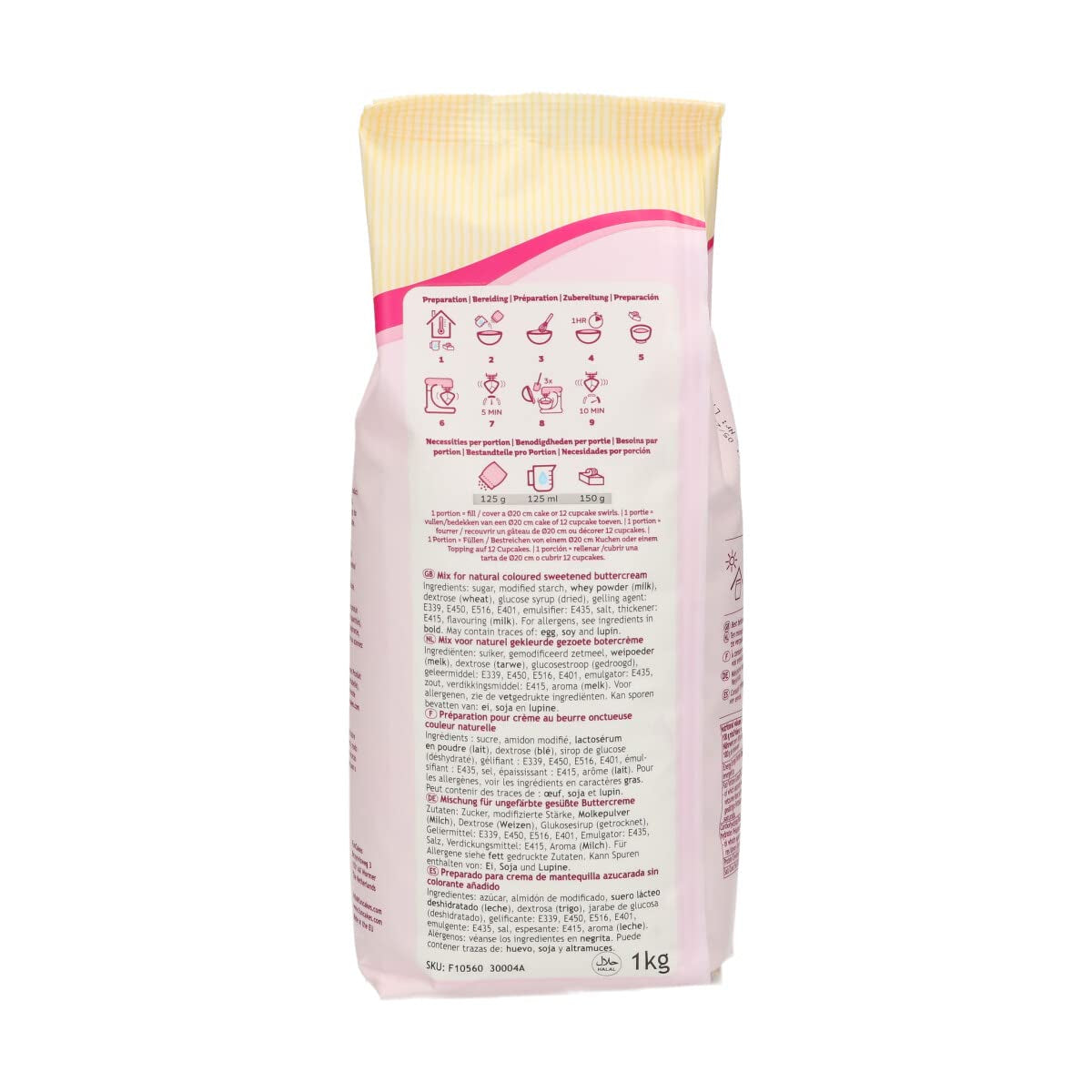 Funcakes Mix Für Buttercreme: Einfach Zu Berübenen, Cremig, Perfekt Zum Dekorieren, Abdecken Und Füllen Von Kuchen, Belag Auf Cupcakes, Halal., 1 Kg Mieszanka do pieczenia i gotowania Naty Shop
