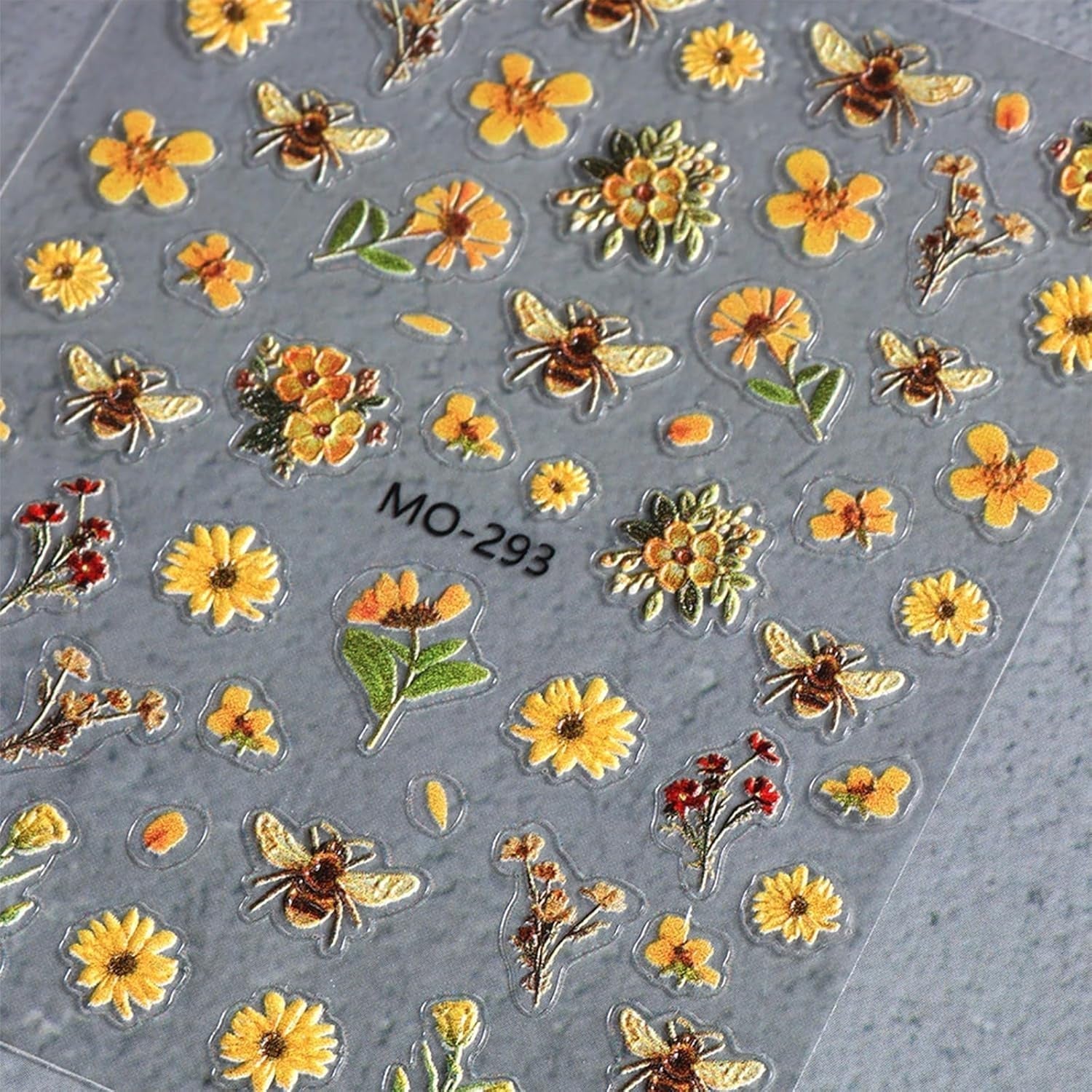 3 Stück Nagelsticker Set-Selbstklebende Nagelfolie Mit Blumen- Und Bienenmotifen-Nail Art Naklejka dla Kreatives Nageldesign-Nageltattoos Und Zubehör