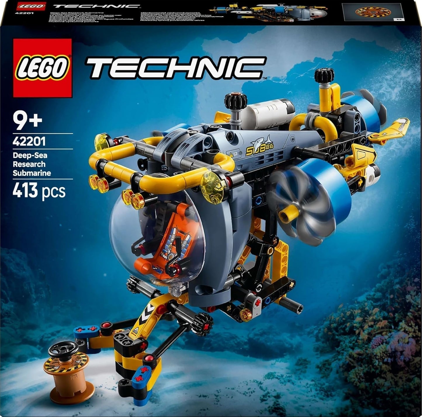 LEGO Technic Odkrywca głębin Łódź podwodna Zabawka do budowania dla dzieci w wieku 9 lat Chłopcy i dziewczęta Kreatywne pomysły na prezenty urodzinowe Pojazd do zbudowania z obracającymi się śmigłami 42201 Zestawy do budowania Besuche den LEGO-Store