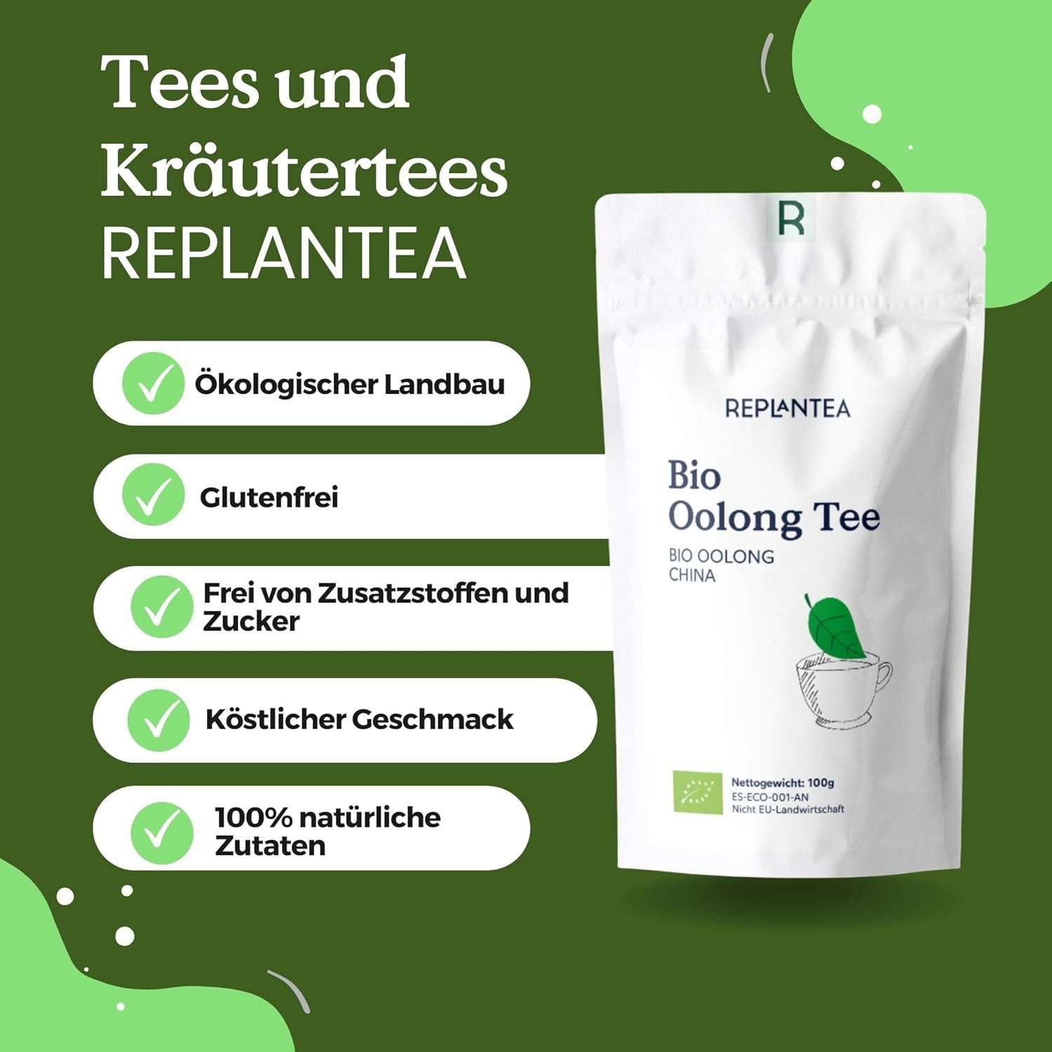 Bio Herbata Oolong 100 G (50 filiżanek) | Replantacja herbaty Tie Guan Yin Oolong