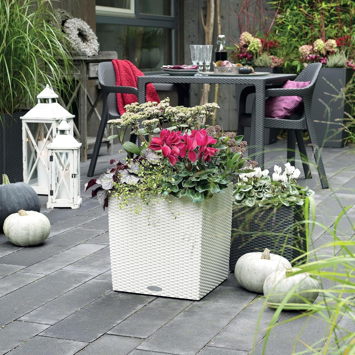 LECHUZA CUBE Domek 30 granitowy 15372