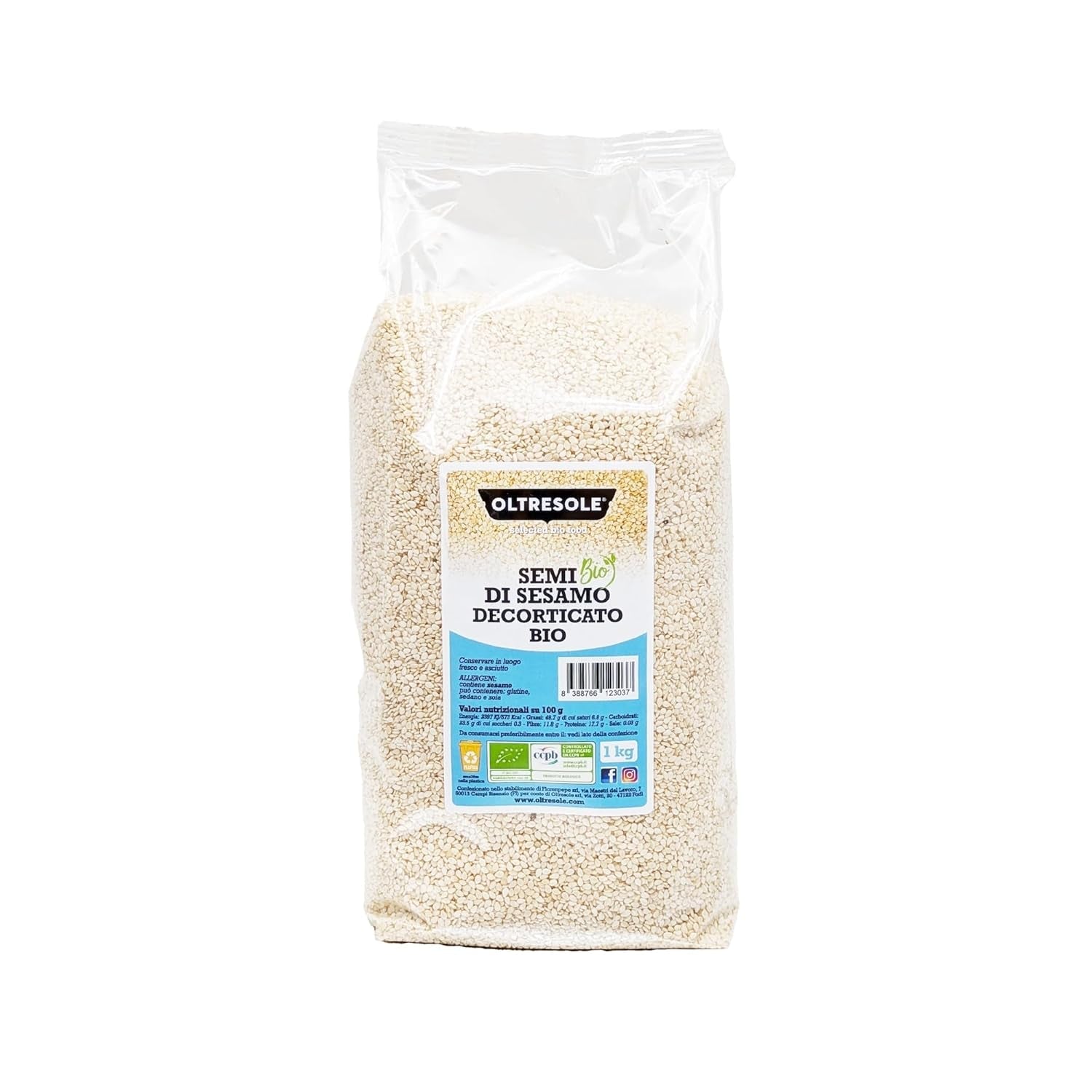 Organiczne nasiona sezamu 3 kg, surowe organiczne nasiona oleiste, biały sezam, naturalnie łuskane, niepalone, źródło wapnia i żelaza, pakiet ekonomiczny