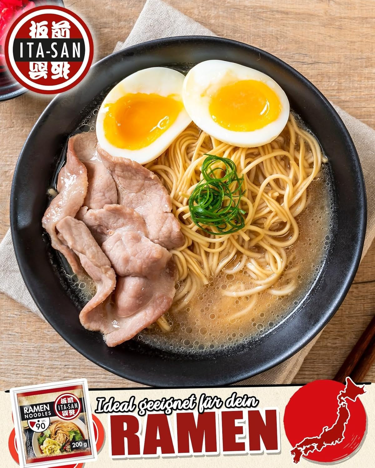 ITA-SAN Makaron Ramen, szybkie i łatwe przygotowanie, 30 x 200 g