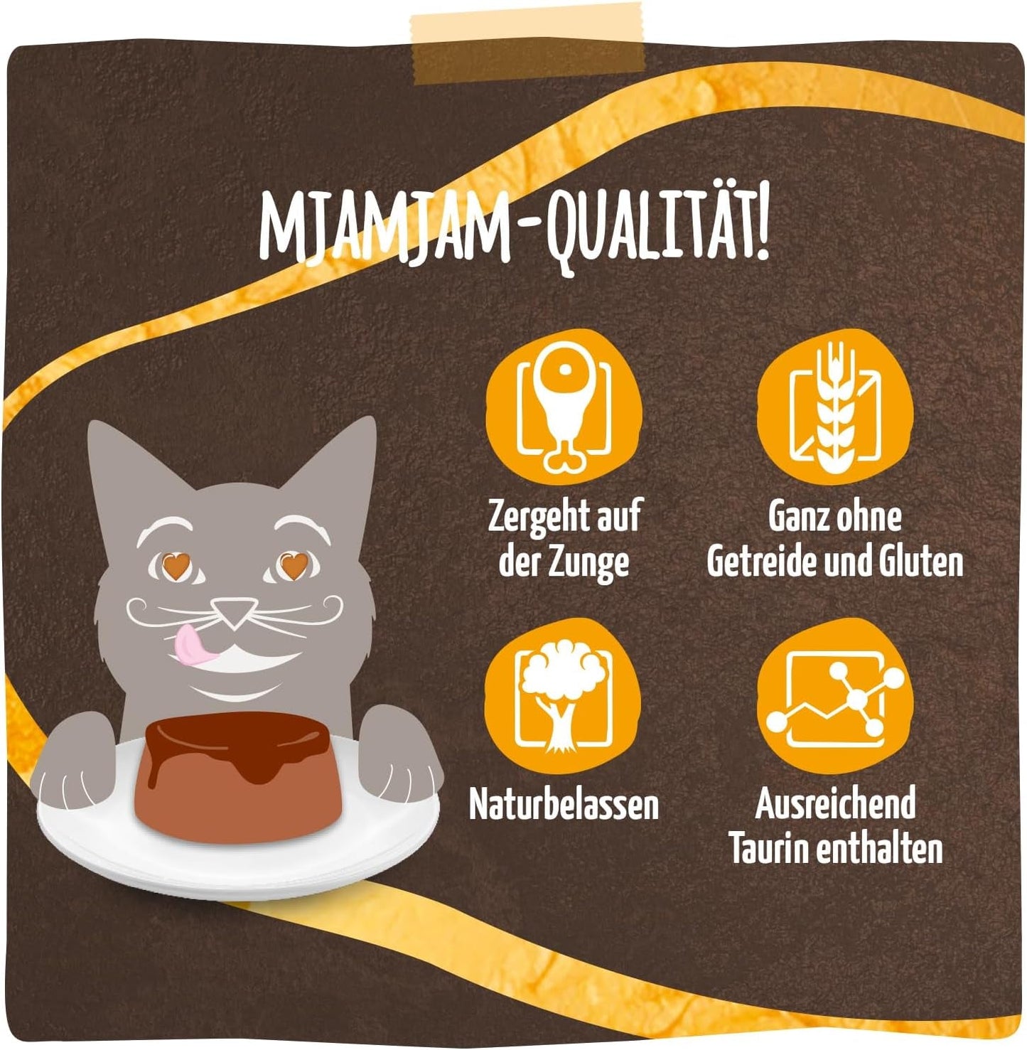 MjAMjAM - Mokra karma premium dla kotów - Panna Gatto - delikatny kurczak ze szlachetną polewą, opakowanie 12 szt. (2x80g), bez zbóż