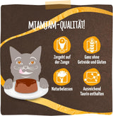 MjAMjAM - Mokra karma premium dla kotów - Panna Gatto - delikatny kurczak ze szlachetną polewą, opakowanie 12 szt. (2x80g), bez zbóż