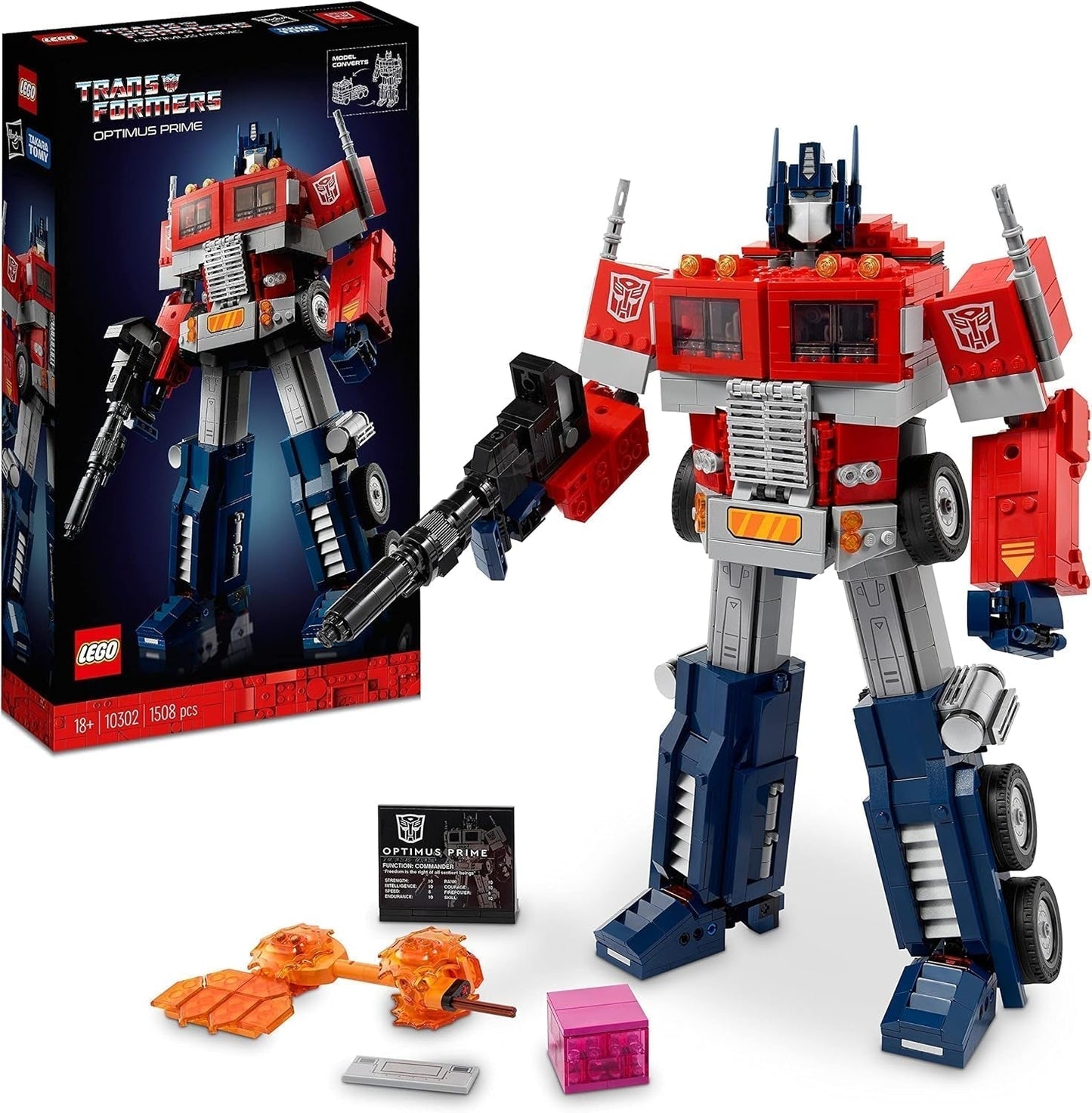 Zestaw LEGO 10302 Icons Optimus Prime, figurka robota 2 w 1 i model ciężarówki, zabawkowy model transformatora dla dorosłych, prezent urodzinowy lub bożonarodzeniowy dla mężczyzn, kobiet, dla niej i dla niego. Zestawy do budowania Besuche den LEGO-Store Łóżko pojedyncze