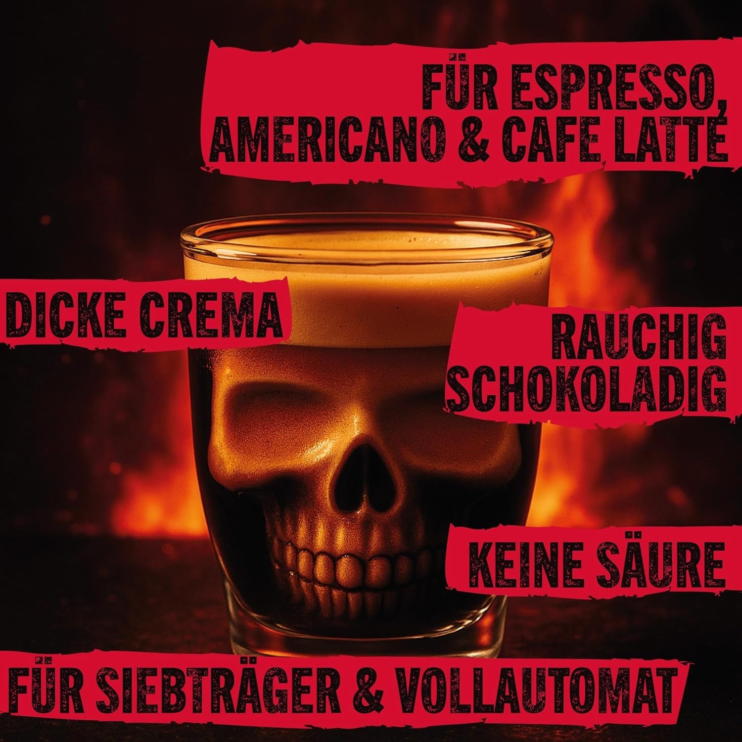 DEAD OR ALIVE DIAVOLO – Ekstra ciemne espresso – 100% Robusta – Niezwykle mocne – Niska kwasowość – Stabilna śmietanka – Całe ziarna 1kg – Pieczeń neapolitańska