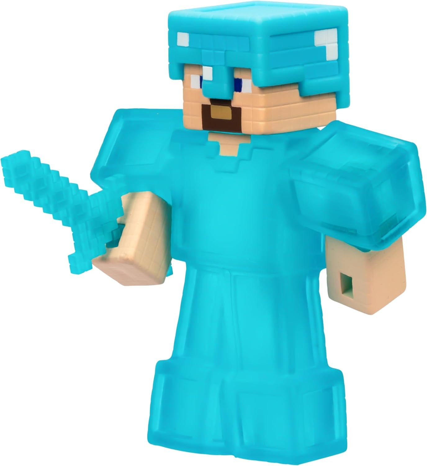 Heroes of Goo Jit Zu – rozszerzalna figurka Minecrafta – Steve z diamentową zbroją i mieczem, super rozciągliwy wypełniacz Goo z ukrytym diamentowym elementem wewnątrz, powiększa się do 3x rozmiaru Figurki Naty Shop