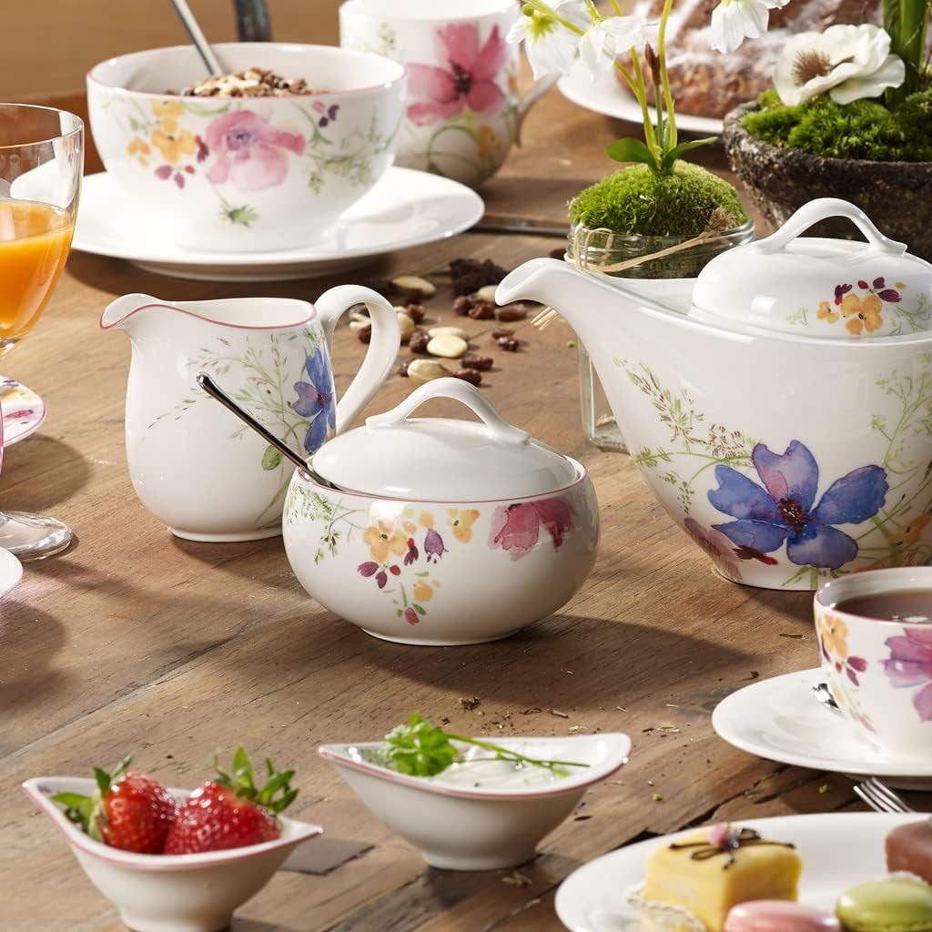 Villeroy & Boch Mariefleur Gris Podstawowa cukiernica, porcelana premium, biały/wielokolorowy