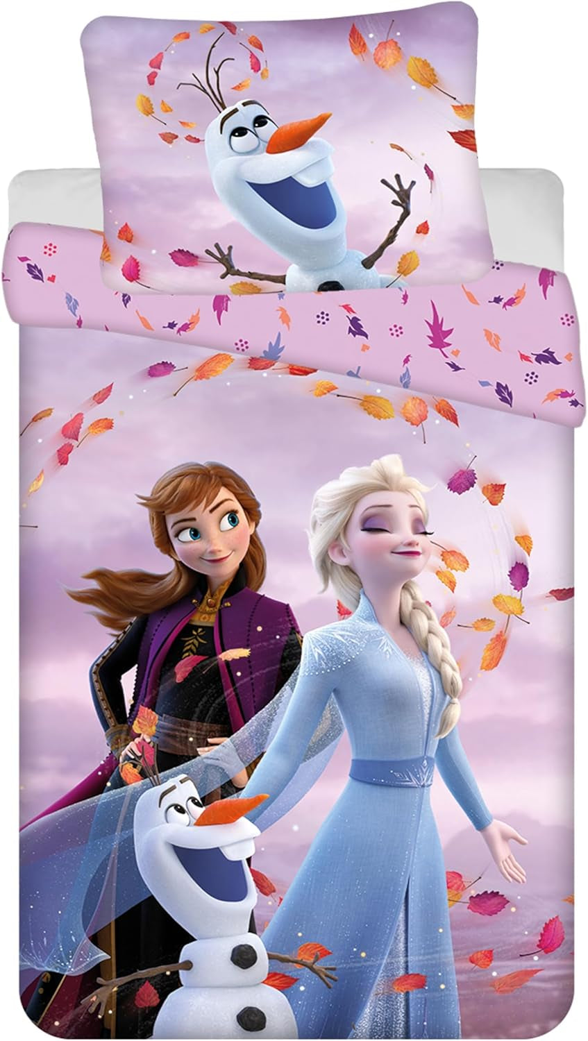 Frozen Kinderbettwäsche Set Bettbezug 140X200 + Kopfkissenbezug 70X90 Aus Baumwolle Öko-Tex Standard Für Mädchen Frozen Eiskönigin Anna ELSA Olaf Naty Shop Domyślny tytuł