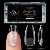 Modelones Tipsy 510 sztuk - Zestaw Tipsów Full Cover, Zestaw Tips Żelowych, Tipsy z żywicy PMMA do polerowania, Sztuczne paznokcie do klejenia na Nail Art DIY, Short Squoval