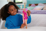 Barbie Totally Hair — lalka z łatwymi do ułożenia, wyjątkowo długimi tęczowymi włosami i 10 dodatkami do mody i stylizacji, sukienka w kropki z blokami kolorów, dla dzieci w wieku od 3 lat, HKT96