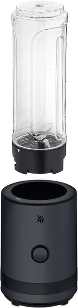 WMF Küchenminis Smoothie-To-Go, Mini mikser stojący Mit Zwei Mix-/Trinkbehältern 0,6 l, mikser Hochleistungsmixer 300 W, Edelstahl Matt, Schwarz Kitchen Naty Shop