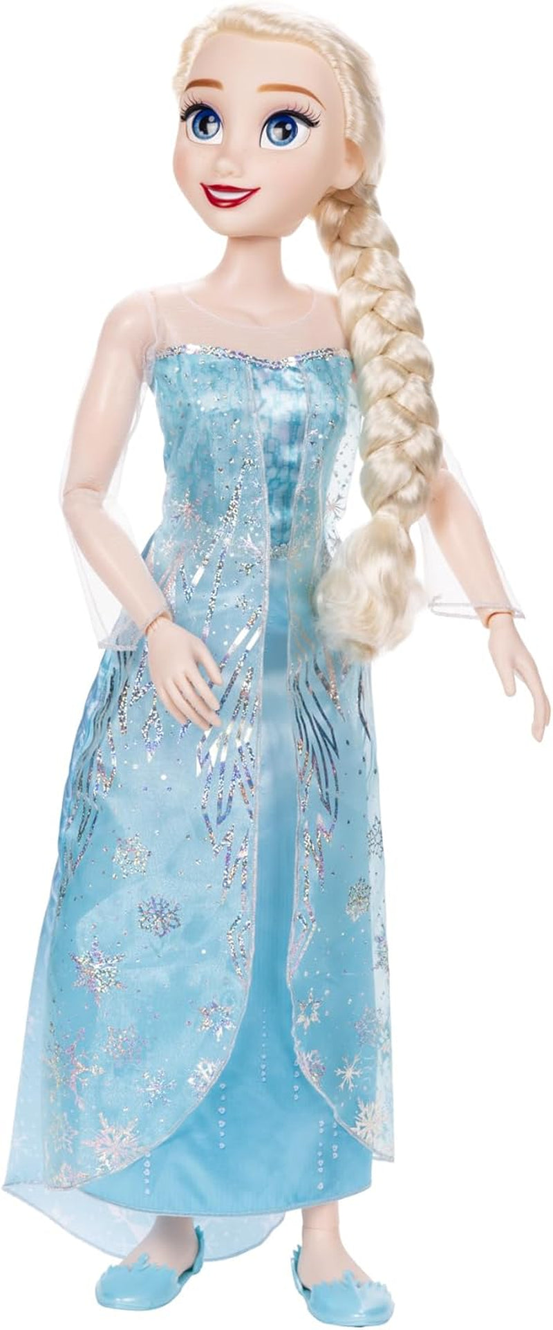 Disney Frozen Playdate Elsa Giant Doll 80 cm firmy Jakks Pacific W pełni przegubowa lalka z 11 punktami artykulacji Zawiera szczotkę do włosów i akcesoria