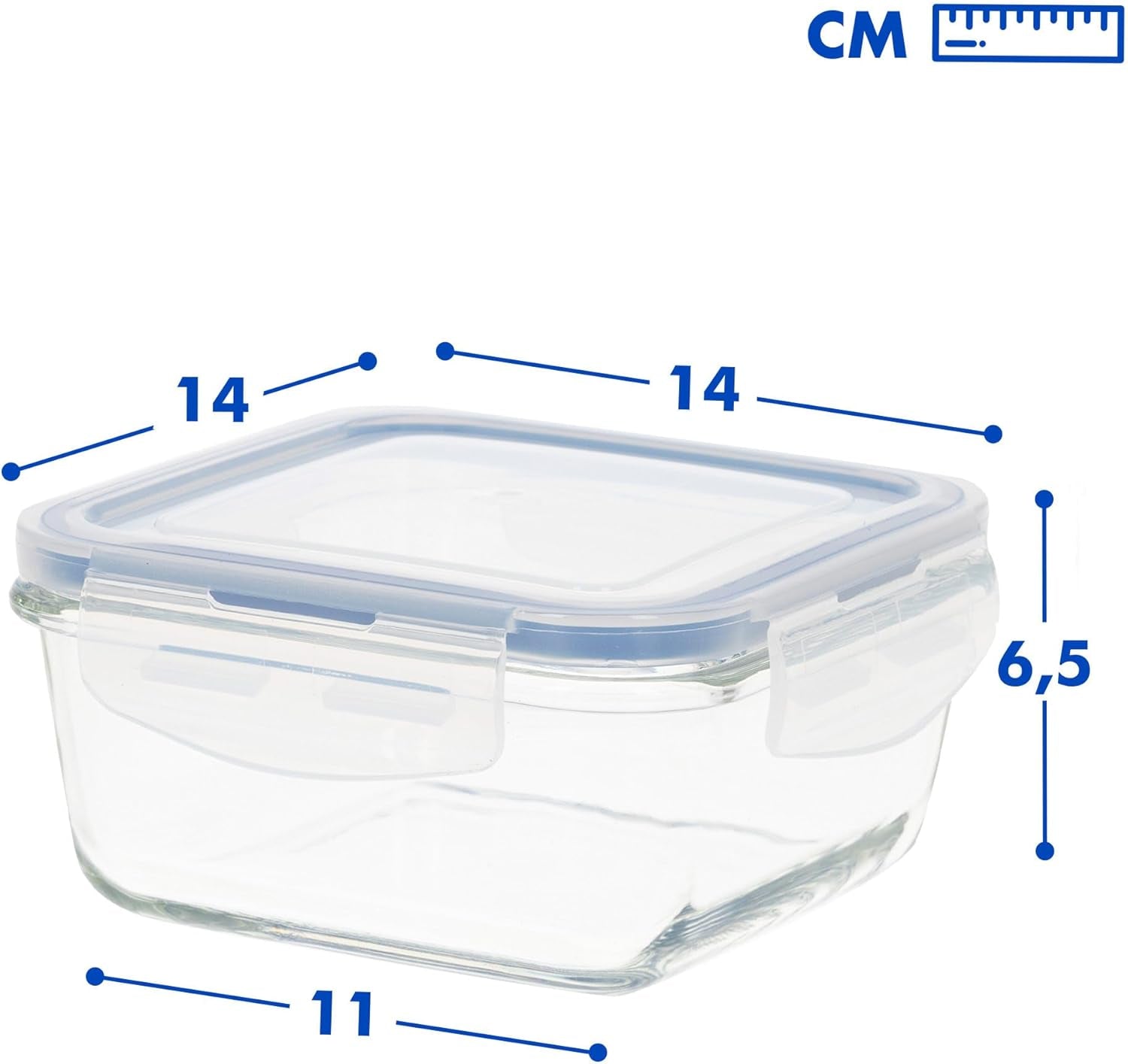Max Home 8-pakowe szklane, hermetyczne pojemniki Szklane pudełko śniadaniowe do kuchenki mikrofalowej Zamykane pojemniki na żywność 550 ml przezroczyste pokrywki Pojemniki na żywność (16538) Pudełka do przechowywania żywności Naty Shop