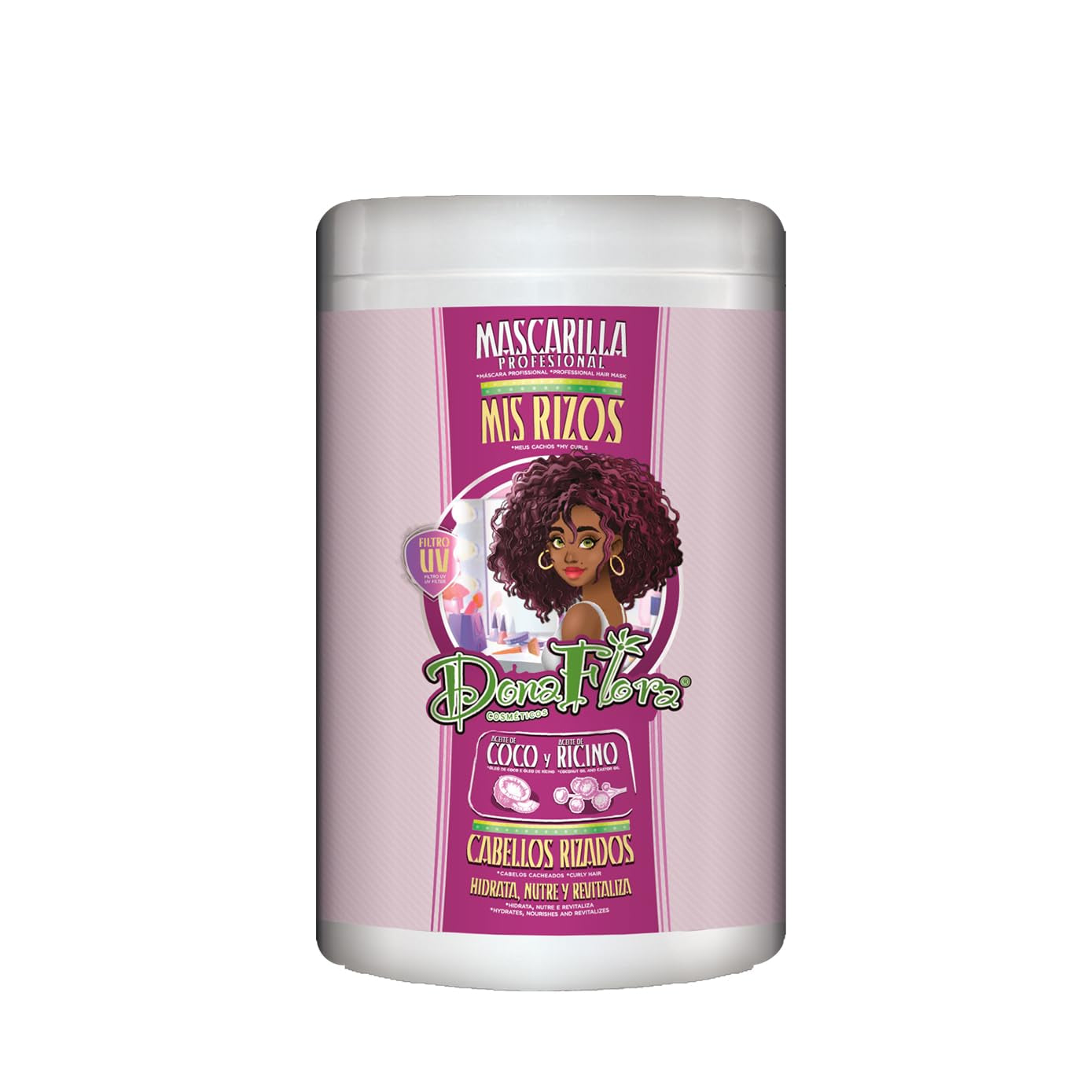 Mis Rizos Hair Mask 1000ml - Głęboka pielęgnacja włosów kręconych i falowanych - Nawilżanie i zapobieganie puszeniu się - Bez siarczanów i parabenów - Dla wyrazistych i miękkich loków Naty Shop Hair Mask Domyślny tytuł