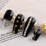 Mini Metall Nieten Punk Charms do paznokci Złoto Silber Strasssteine ​​​​Nägel Charm Kolce Kegla Nagelschmuck Glitzersteine ​​​​Szpilki do zdobienia paznokci Nagel Steine ​​Legierung Nagelanhänger Cyrkonie Nageldesign Zubehör