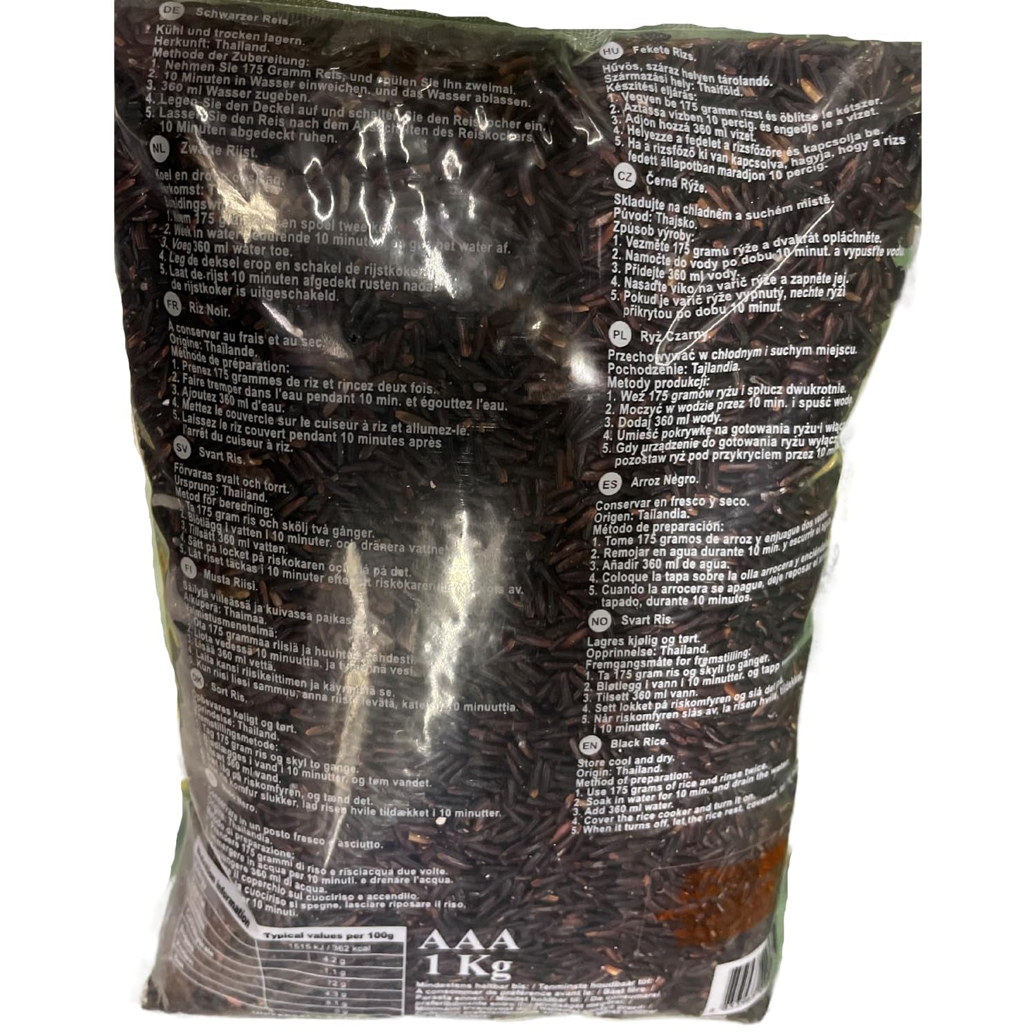 ROYAL THAI RICE - Ryż czarny długoziarnisty (ziarna ryżu) - 1 x 1 kg