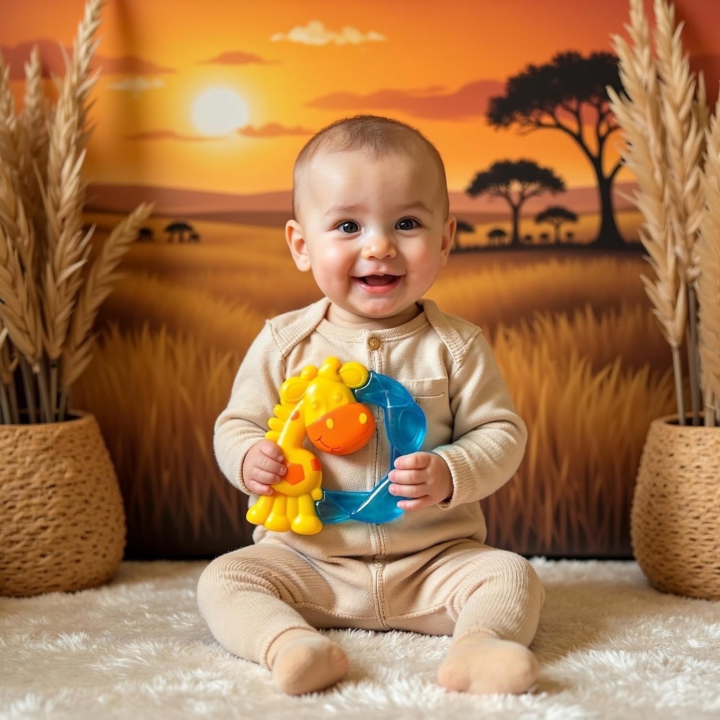 Playgro Jerry Giraffe Gryzak - Gryzak dla niemowląt - Gryzak silikonowy - Gryzak silikonowy - Pomoc przy ząbkowaniu - Silikon - Gryzak dla dziecka - Kolorowy