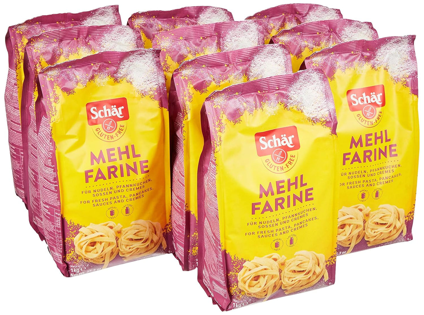 Mehl "Farine" - Basismehlmischung Glutenfrei 1Kg, opakowanie 10Er Mieszanka do pieczenia i gotowania Naty Shop