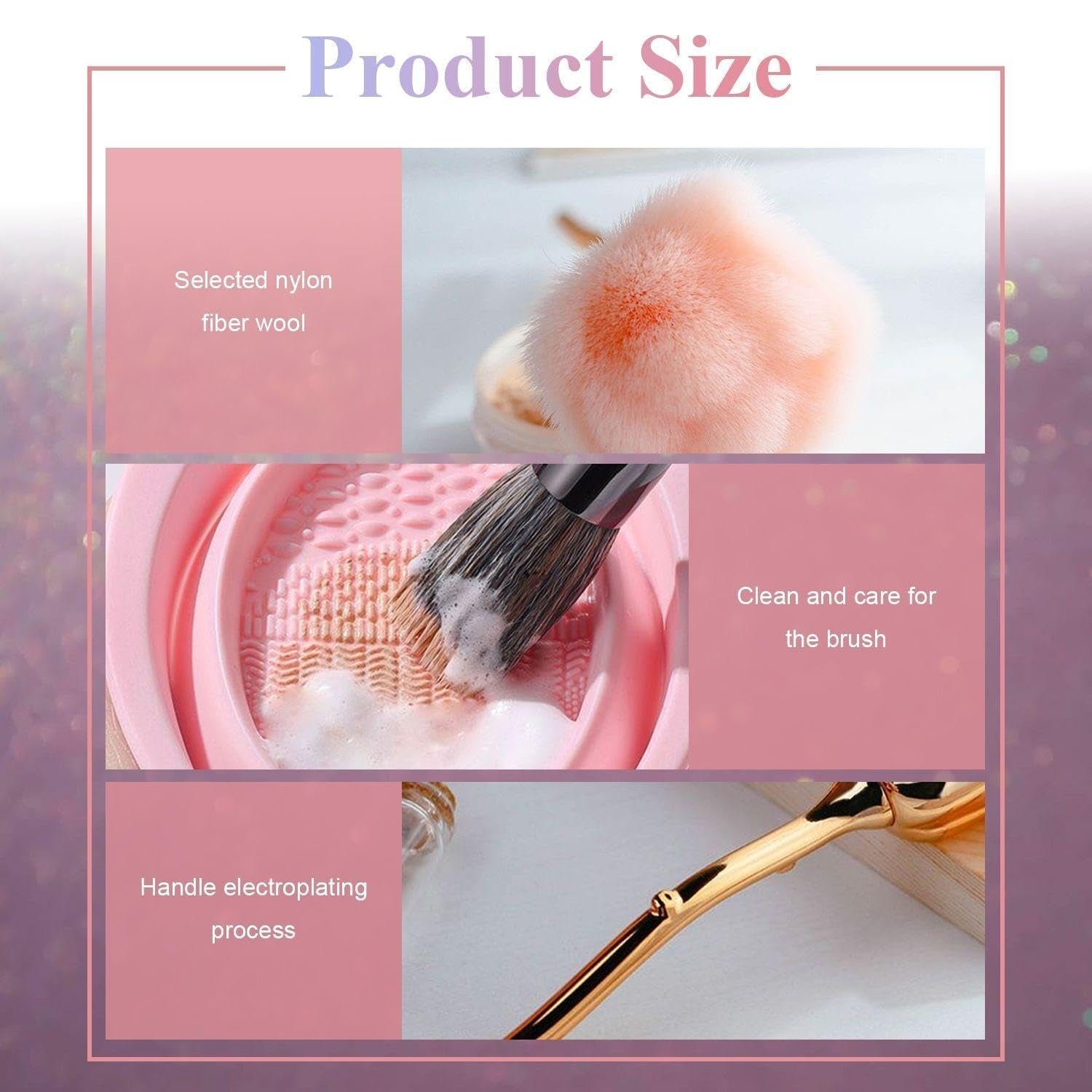 2 Blumen-Pojemniki na makijaż, 1 Waschschüssel, Nail-Art-Staubpinsel, Pojemniki na podkład do makijażu, Nail-Art-Make-Up-Pinsels-Zubehör