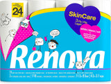 Papier toaletowy Renova Skincare, 3 warstwy, biały, 24 rolki