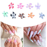 50 szt. 3D Blumen Nägel Nail Charms Bunt Gelee Weich Kleber Lilie Flower Blume Nagel Hibiscus Zubehör Nageldesign Eis Kristall Geprägt Farbverlauf Lilien Für Mädchen Frauen Diy Basteldekoration