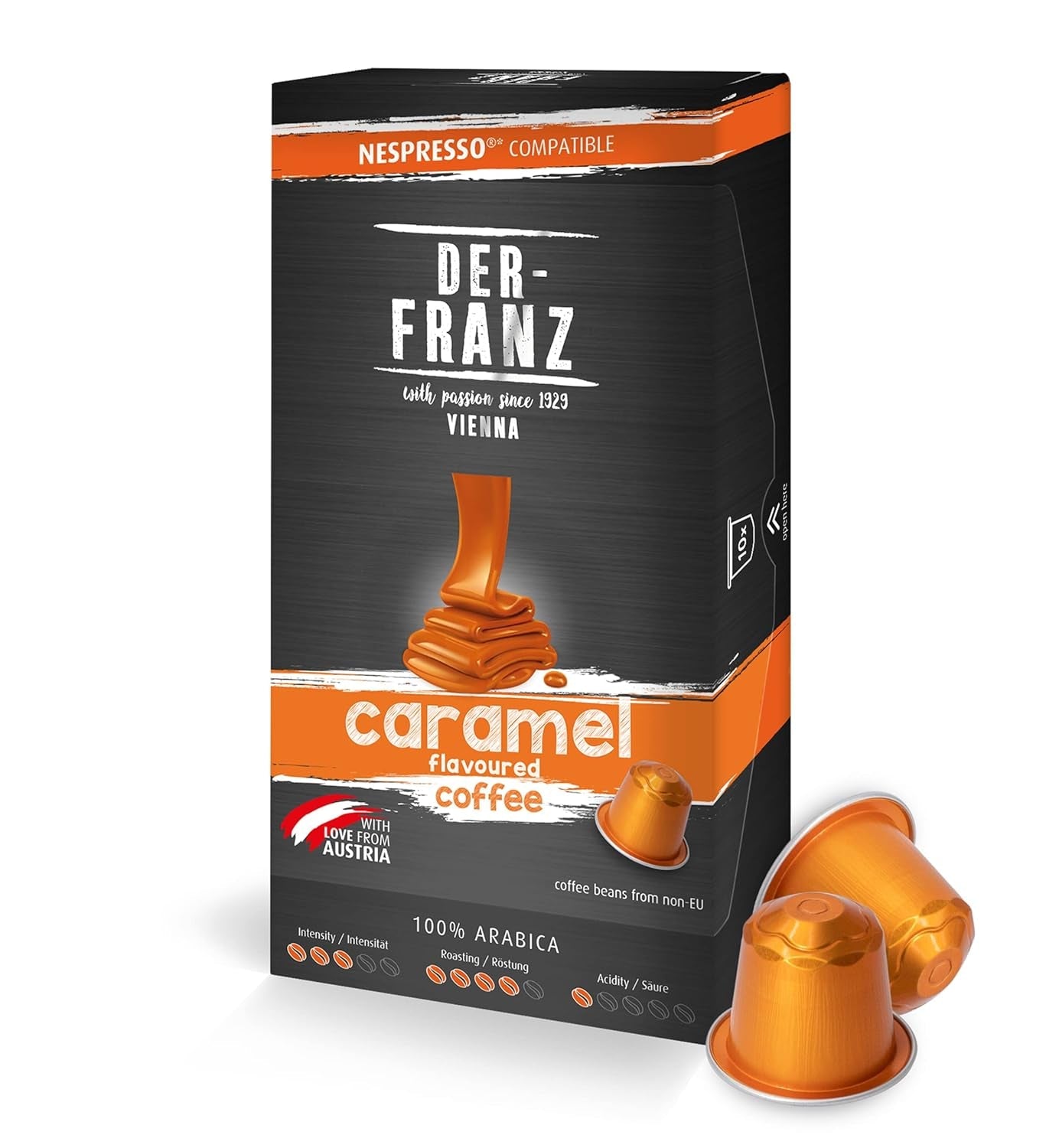 Kaffee Kapseln kompatybilna z Nespresso, 1 x 10 Kapseln, aromat karmelowy