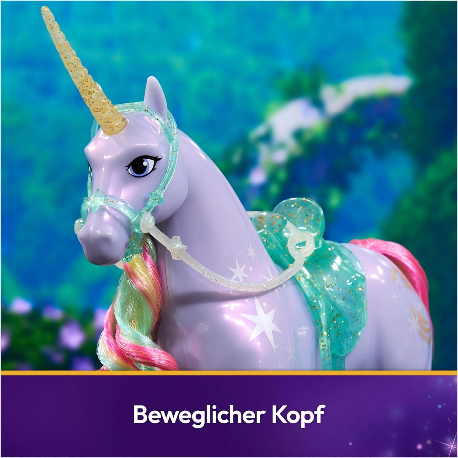 Wildstar Unicorn od Unicorn Academy - oryginalny jednorożec Sophia o wysokości 28 cm z serii Netflix z prawdziwą grzywą i ogonem, zdejmowaną uzdą, siodłem i szczotką, dla dzieci w wieku od 4 lat
