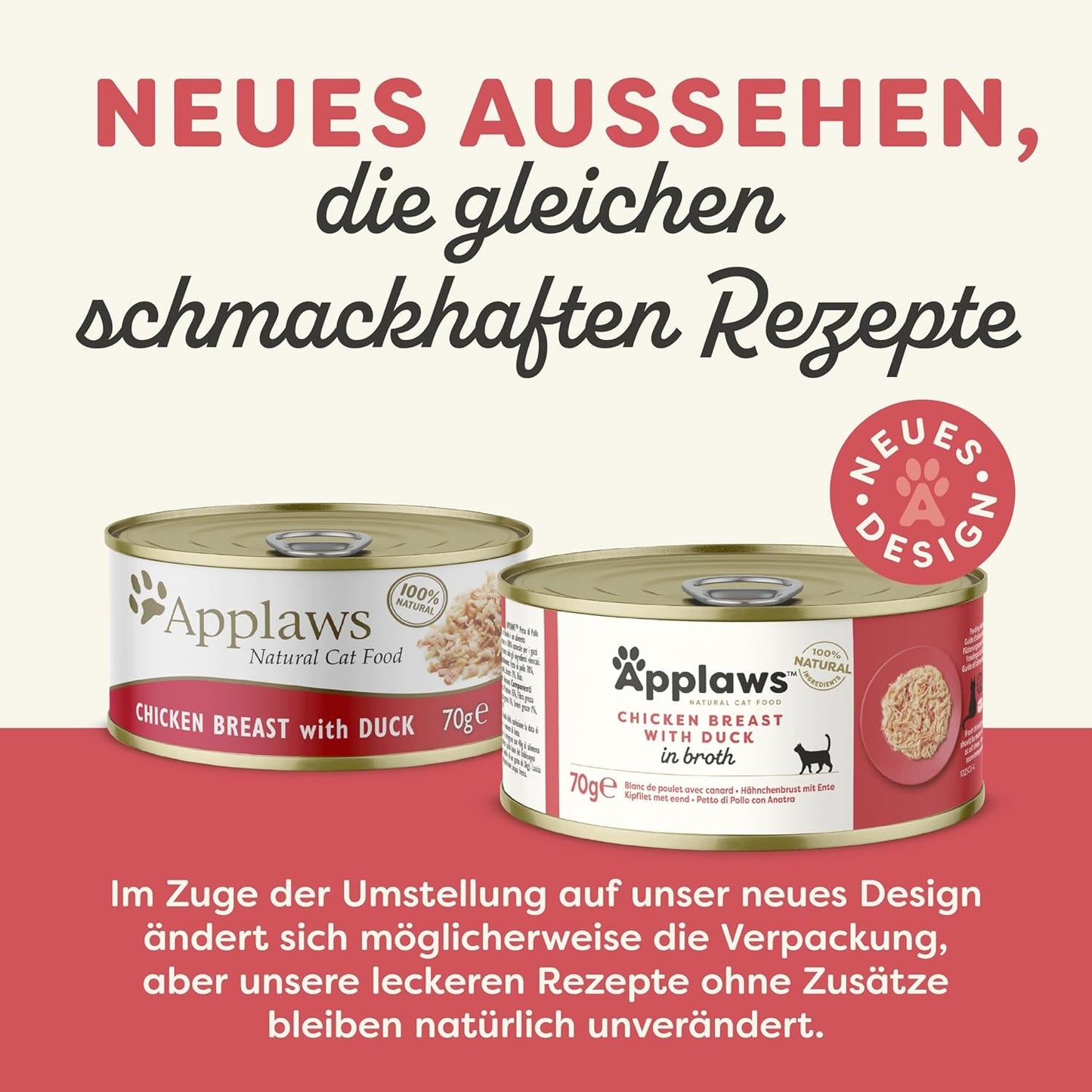 Applaws Premium Naturalna karma mokra dla kotów, kurczak z kaczką w zupie, konserwa 70g (24x70g)