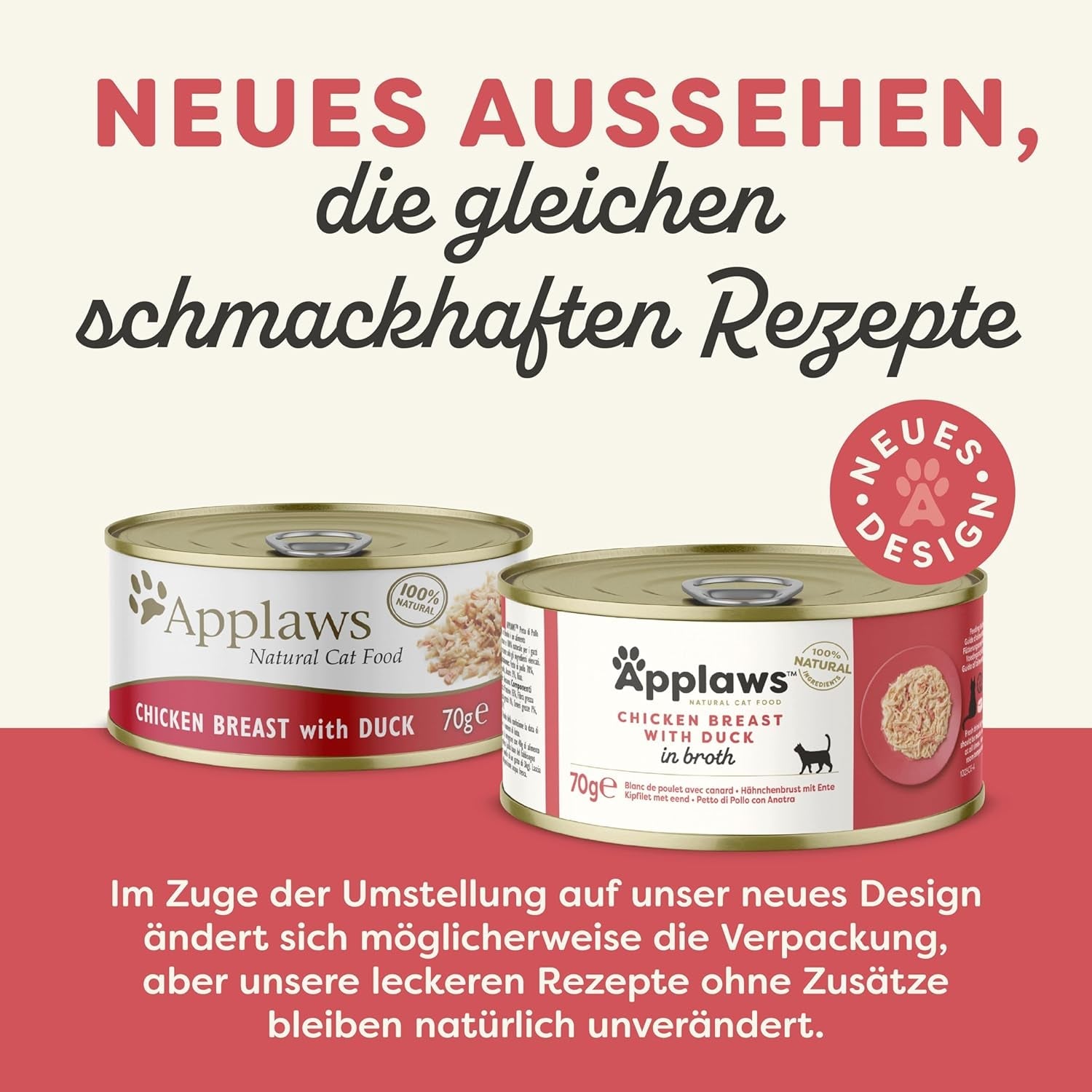 Applaws Premium Naturalna karma mokra dla kotów, kurczak z kaczką w zupie, konserwa 70g (24x70g)
