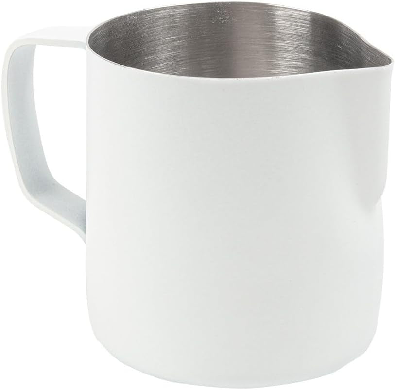 Kubek na mleko bez pokrywki, 350 ml, biały, stal nierdzewna