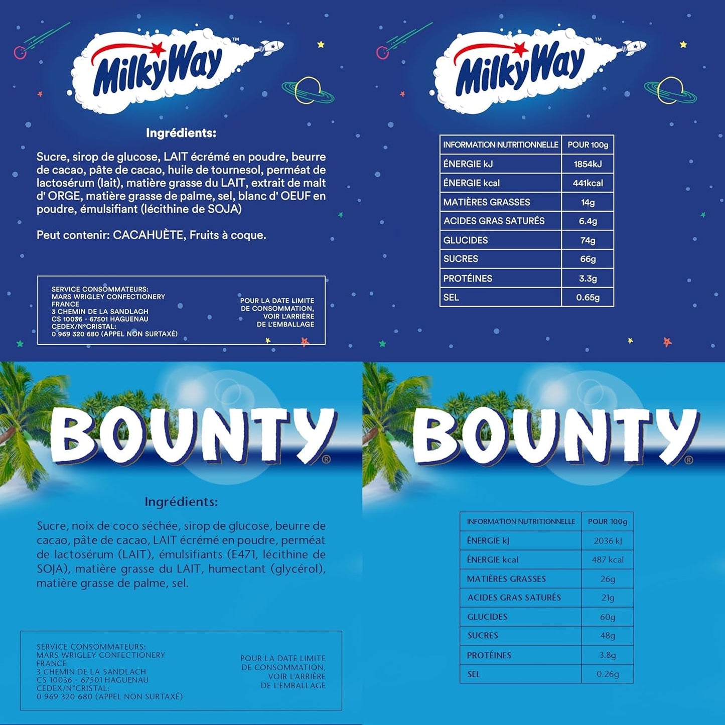 Mieszane Minis, Snickers, Bounty, Twix, Milky Way, opakowanie zbiorcze czekolady, jedno opakowanie (1 x 400 g) (zestaw 5 sztuk)