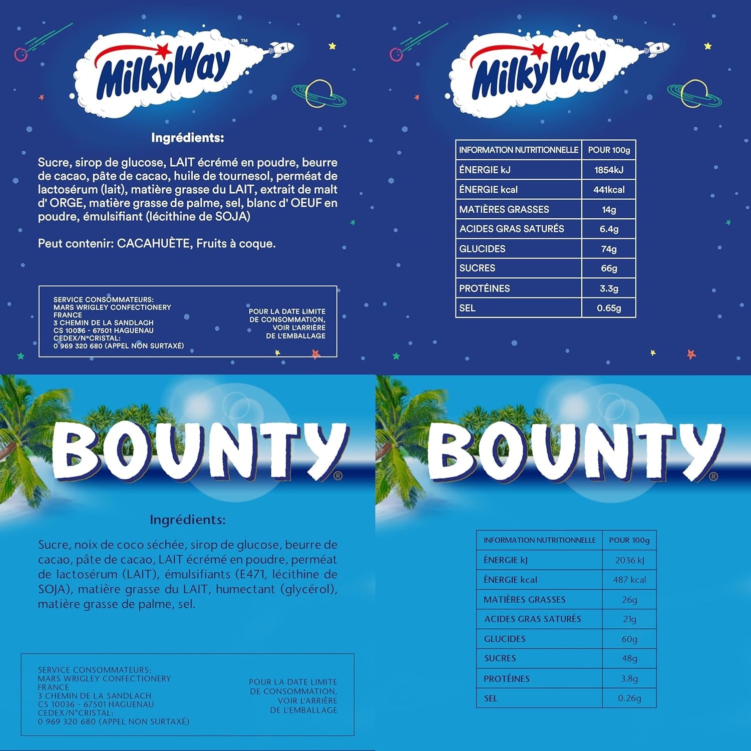 Mieszane Minis, Snickers, Bounty, Twix, Milky Way, opakowanie zbiorcze czekolady, jedno opakowanie (1 x 400 g) (zestaw 5 sztuk)