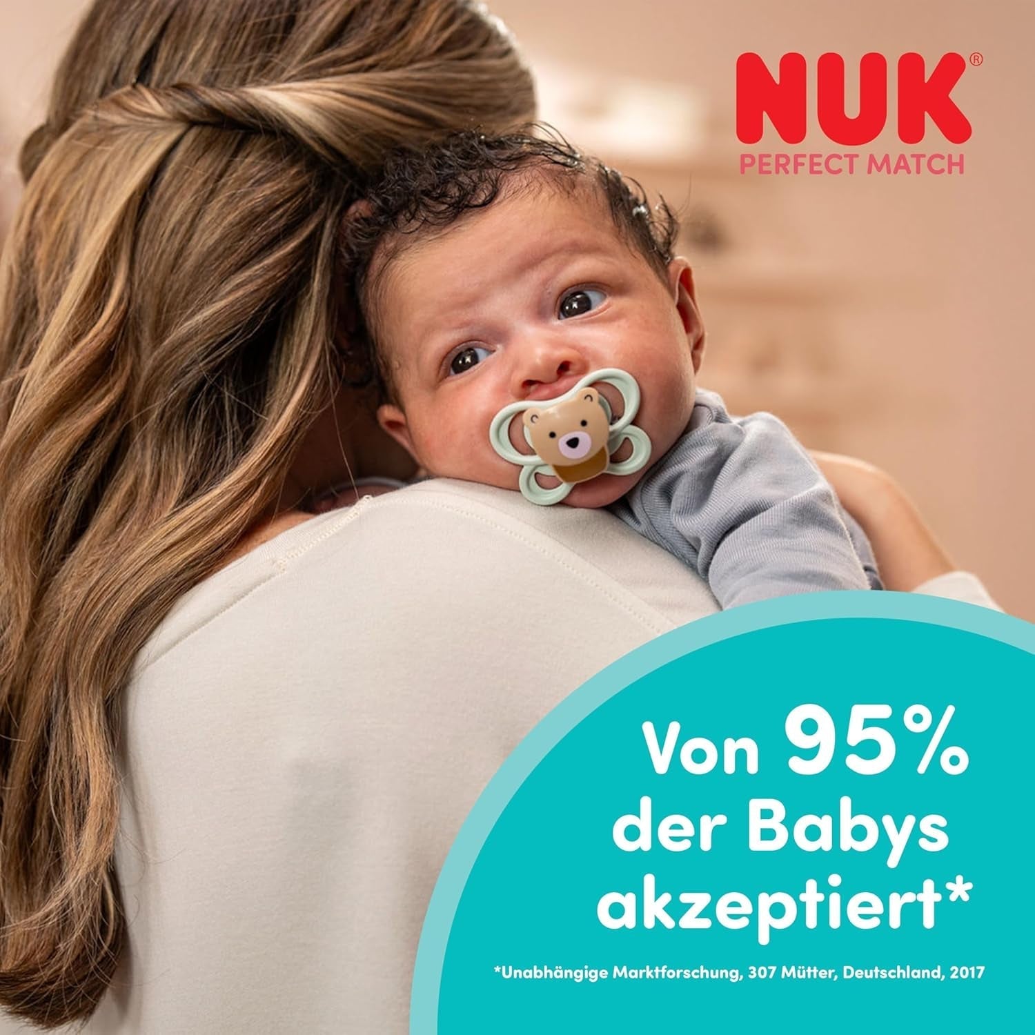 Smoczki NUK Perfect Match Air dla niemowląt | 0-6 miesięcy | Smoczki ortodontyczne, które wspomagają cyrkulację powietrza i zapobiegają wysypce spowodowanej śliną | 95% akceptacji przez dzieci** | Disney Kubuś Puchatek | Opakowanie 2