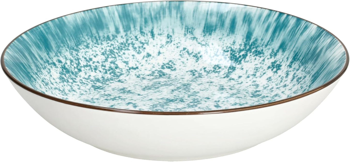 Kalos, komplet obiadowy na 6 osób, 18 elementów, porcelana, kolor jasnoniebieski