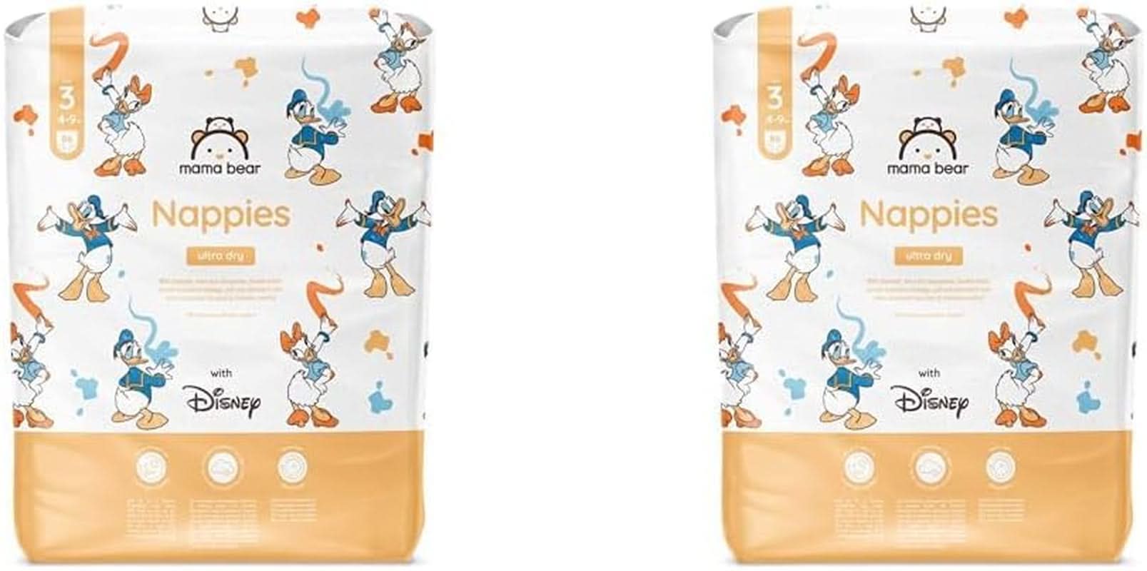 Pieluchy Mama Bear Disney Ultra Dry rozmiar 4 (8-14 kg), białe, 84 sztuki (1 opakowanie)