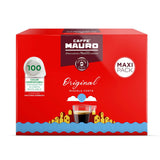 Caffè Mauro Torrefazione Kaffee Kompostierbare Pods, Recyclebare Verpackung, Original Mischung - 100 stück - Intensität 10/10 - Kompatybilny z podkładkami papierowymi ESE System 44 mm