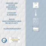 Poduszka piankowa Genius Eazzzy 40X80 cm wysokość 10Cm - Poduszka pod kark o 2 stopniach twardości + pianka chłodząco-żelowa - Poduszka do spania dla osób śpiących na boku, plecach i brzuchu przeciw bólom szyi, poliester Poduszki standardowe Naty Shop