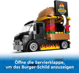 Zestaw LEGO City do budowania burgerowni z samochodzikiem dla 5-latków, minifigurką food trucka i akcesoriami, ciekawym prezentem dla chłopców i dziewcząt 60404 Zestawy do budowania Kup w sklepie LEGO