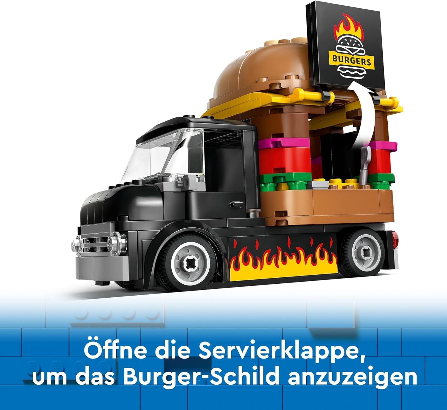 Zestaw LEGO City do budowania burgerowni z samochodzikiem dla 5-latków, minifigurką food trucka i akcesoriami, ciekawym prezentem dla chłopców i dziewcząt 60404 Zestawy do budowania Kup w sklepie LEGO