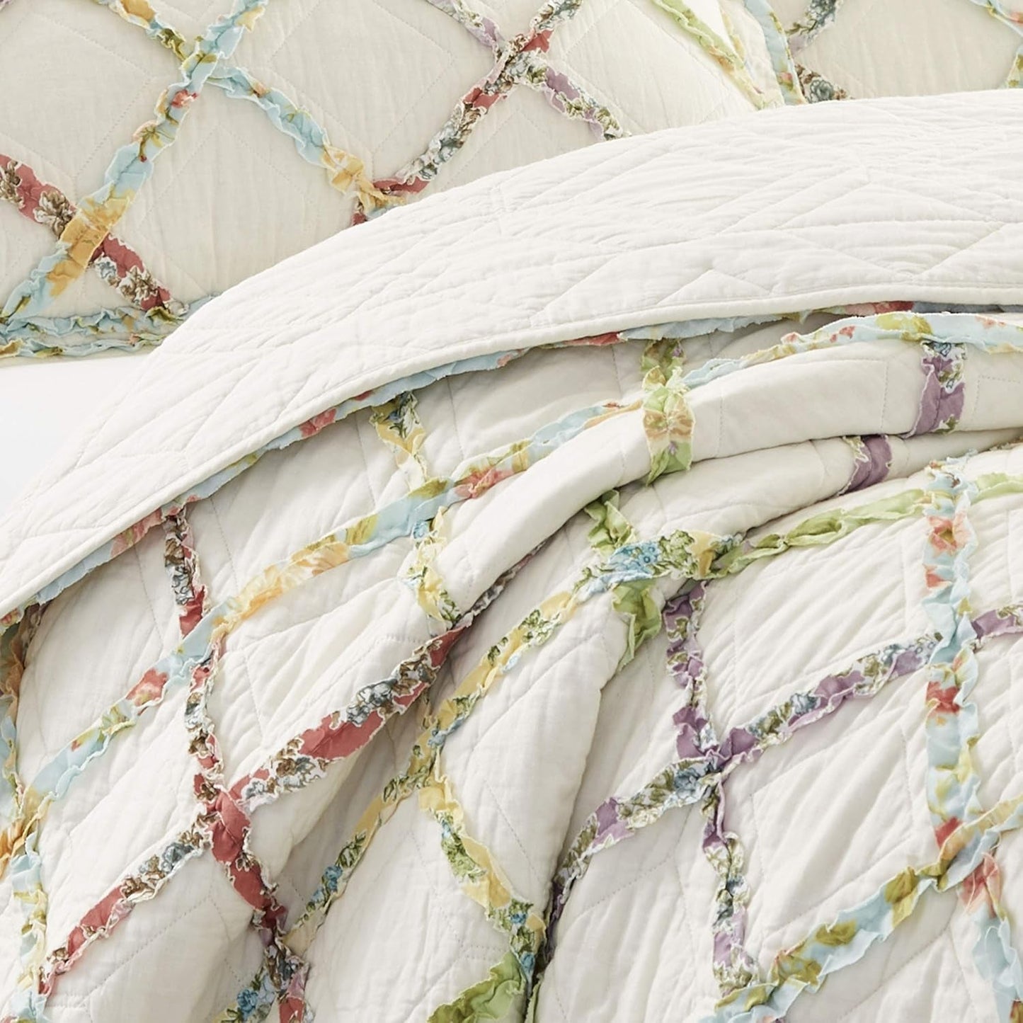 Laura Ashley Home Rüschen Garden Collection kołdra, 100% bawełna, wyjątkowo miękka, na każdą porę roku, dwustronna, elegancka, podwójne łóżko, kremowy kolor (197783) Kołdry i kołdry Naty Shop