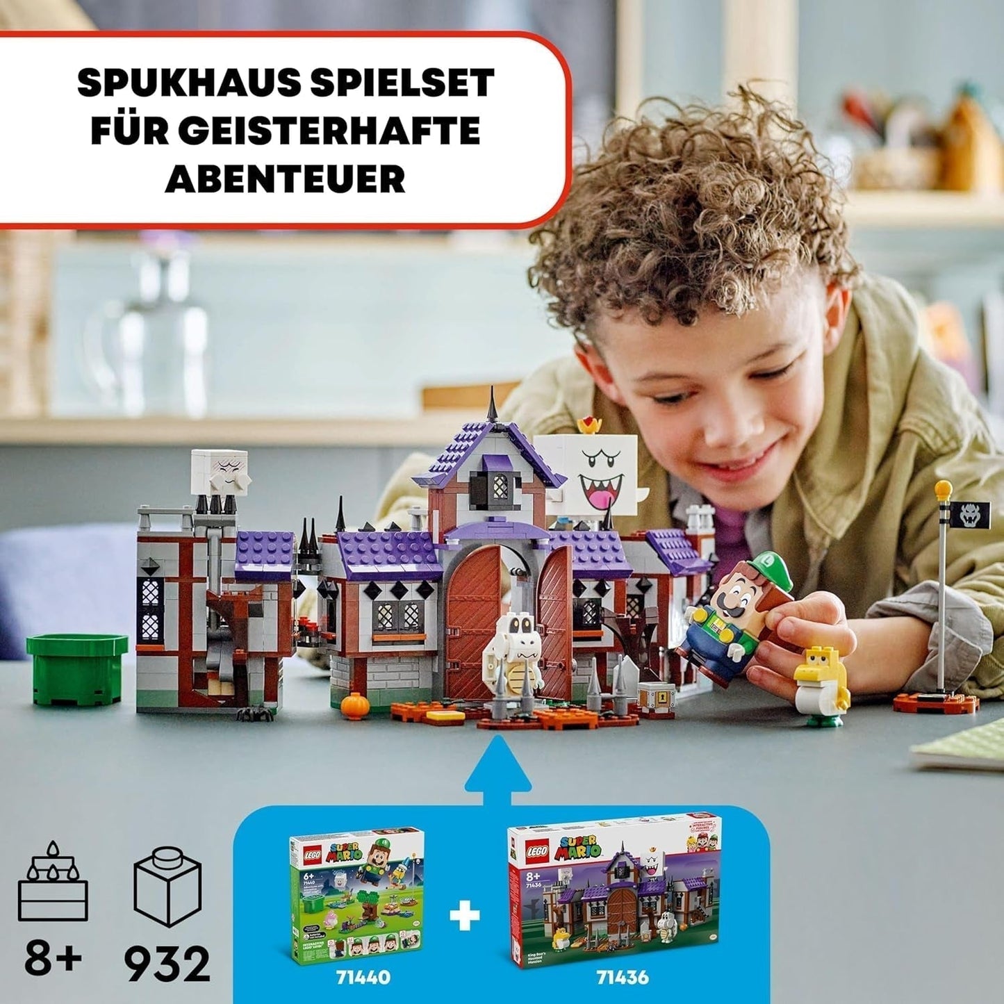 LEGO Super Mario King Nawiedzony dom Buu Huu Nawiedzony dom dla dzieci Zestaw kolekcjonerski Nintendo z małym Yoshi Prezent dla chłopców, dziewcząt i graczy w wieku od 8 lat 71436 Zestawy do budowania Besuche w sklepie LEGO