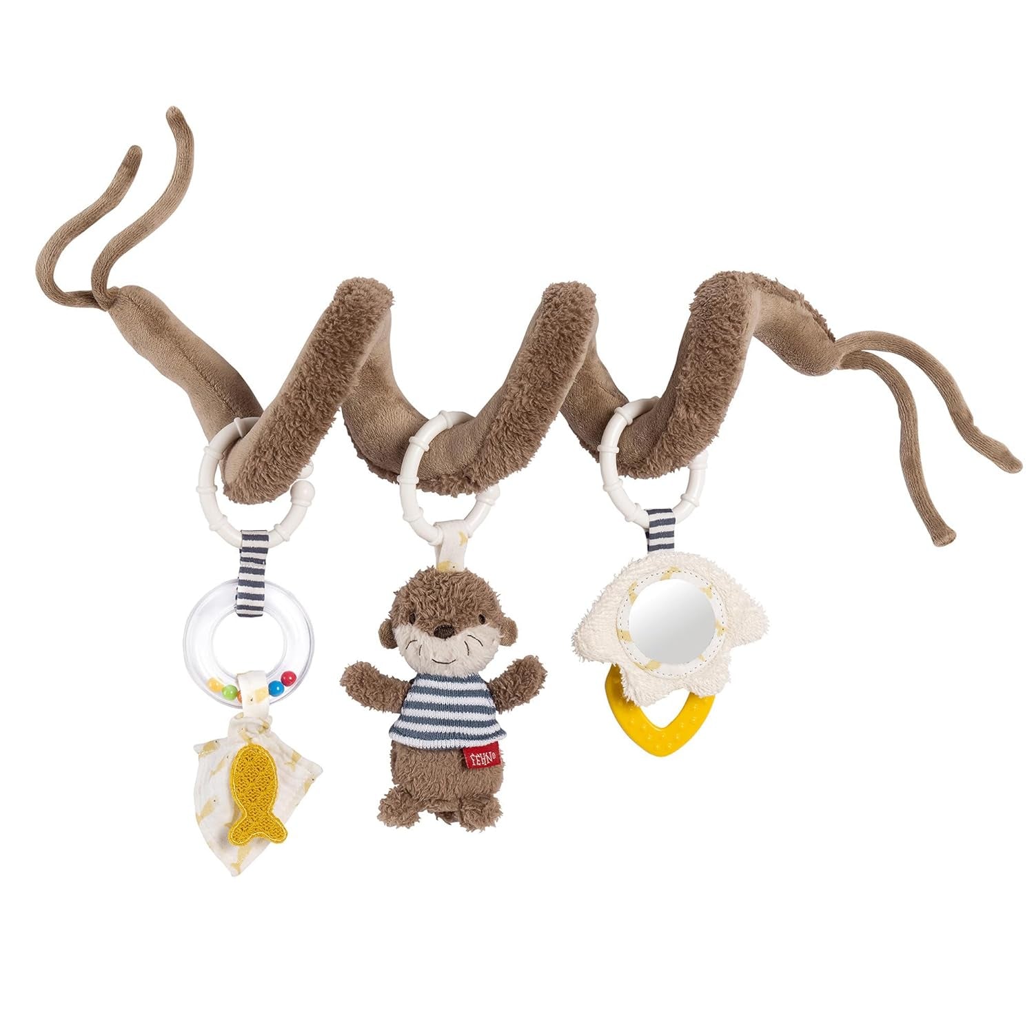 Fehn Activity Spiral Sleeping Forest - zabawka do wózka dotykowego i chwycenia - zabawka dla dziecka do łóżeczka, kojca, wózka i fotelika samochodowego - zabawka aktywizująca ruchowo dla niemowląt i małych dzieci od 0+ miesiąca Baby Toys Naty Shop Otter