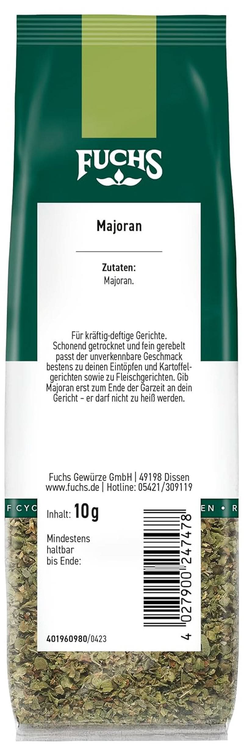 Fuchs - Majeranek, 10 gramów Przyprawy Naty Shop