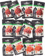 Dehner Premium mokra karma dla kotów, opakowanie zbiorcze, dorosłe koty, 4 sztuki każda: jagnięcina / indyk / łosoś, 12 torebek x 100 g (1,2 kg)
